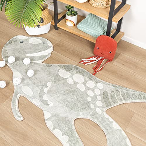 Little Olly Waschbarer Kinderteppich - Wild Dino - Tier - Kinderzimmer - Jungen - Mädchen - Carpet