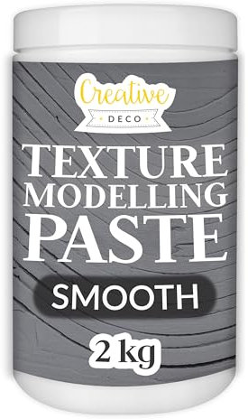 Creative Deco Modeling Paste Pâte de Structure Lisse 2kg Gris Foncé | Pâte à Relief pour Peinture Acrylique | Modelling Paste | Pâte Texturée | Pate Structure | Modelage Effet 3D et Texture Art