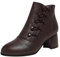 Botines genéricos para mujer de cuero botines negros para mujer vintage bordado bordado casual botas antideslizantes altas con cordones en el tobillo cómodo Chelsea Botas, A café., 35 EU