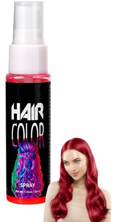 Temporary Hair Colour Spray - Red Color Hair Dye - Washable One Time Temporary Hair Dye Spray Instant Styling,Halloween,Cosplay, Easy to Color (Red)