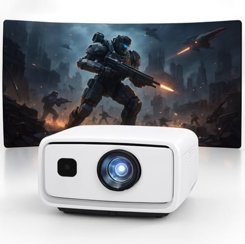 Gaming Projector – 1080P Full HD, 40,000 Lumens Ultra Bright, 300” Display, WiFi Wireless Mirroring (iOS/Android), HDMI – Home Cinema & Gaming Projector with Auto Screen Alignment & HiFi Sound