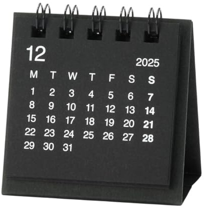 Minimalistischer Tischkalender 2026 Schwarz Mini Monatsplaner Standdesign Japanisch