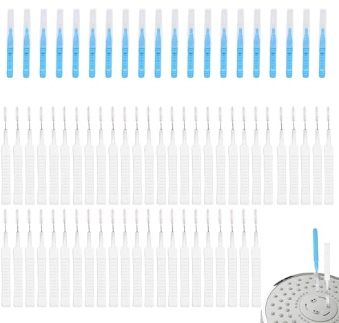 70pcs Shower Head Cleaning Tools, Including 20 Cleaner Brushes & 50 Showerhead Hole Brushes Practical Anti Clogging Unclogger Tool Accessories for Faucets Sink Tiny Crevice Gaps Small Nozzles