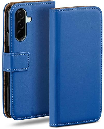 moex für Samsung Galaxy A37 5G Hülle mit Kartenfach, Handyhülle klappbar 360 Grad Schutzhülle, PU Leder Handytasche Samsung Galaxy A37 5G Klapphülle Flip Case, Blau