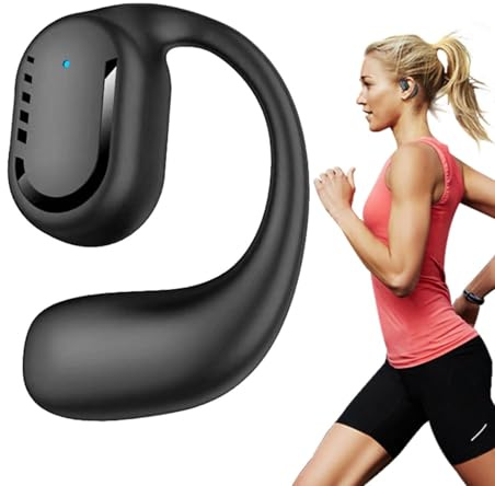 Auricolari senza fili, cuffie senza fili con microfoni, auricolari da 5,3 cm, cuffia business monoauricolare con risposta vocale per camionisti, corsa, running