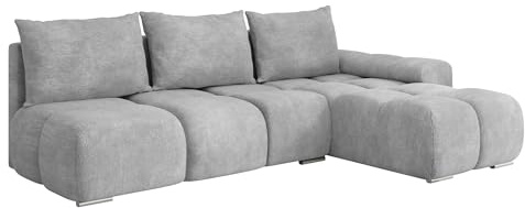 Mirjan24 Ecksofa Bukirt mit Bettkasten, 3 Sitzer L-Form Sofa mit Schlaffunktion, Eckcouch für Wohnzimmer, Couch mit Bettfunktion (Lumo 65, Seite: Rechts)