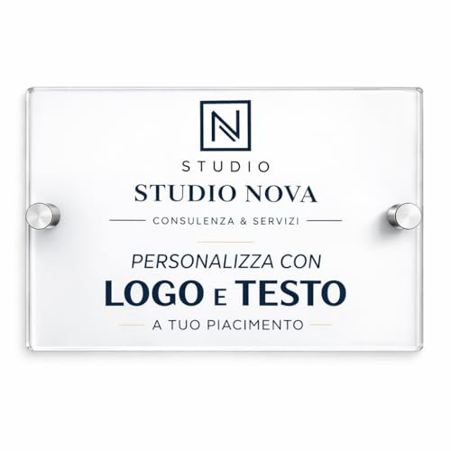 Targa Personalizzata da Esterno in plexiglass con Logo Targa Porta Ingresso per Studio Legale, Medico, Ufficio e Negozio Stampa UV Professionale (15x10)