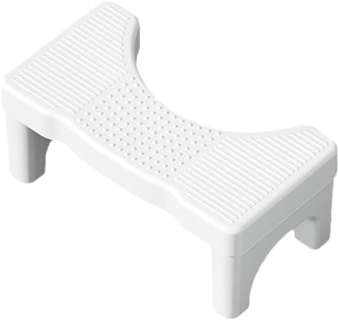 CORHAD Tabouret de Toilette la Turque en Pp Blanc, Repose-pieds Stable et Résistant pour Adultes, pour Salle de Bain et Confort Quotidien