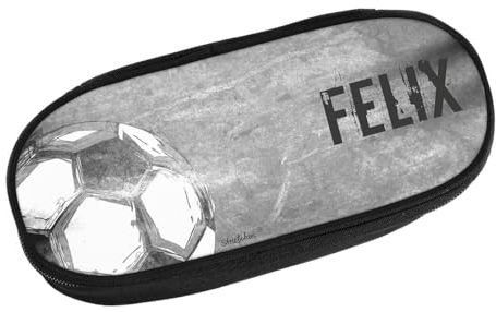 Striefchen® Coole Federmappe für Jungen - Fußball - mit Namen des Kindes
