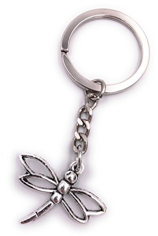 H-Customs Libelle Schlüsselanhänger Anhänger Silber aus Metall