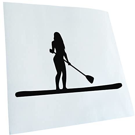 Kiwistar - Autoaufkleber - Stand Up Paddling Figur - schwarz - 17,5x10cm - Heckscheibe Auto Aufkleber wetterfest für Kfz LKW Mofa Truck - Sticker außen selbstklebend Tuning Zubehör für Fenster