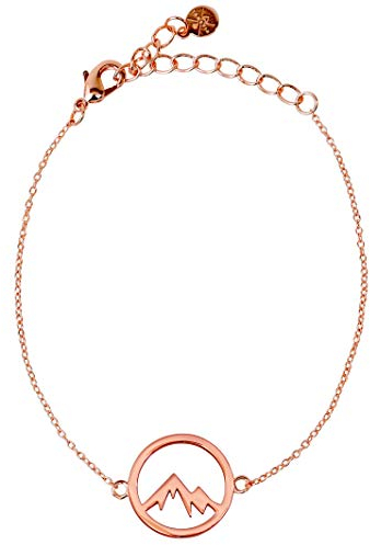 VIASOUL® Armband Berge für Damen I Berg Kette mit 585er Gold überzogen I Die Original Mountain Love Kette (Rose)