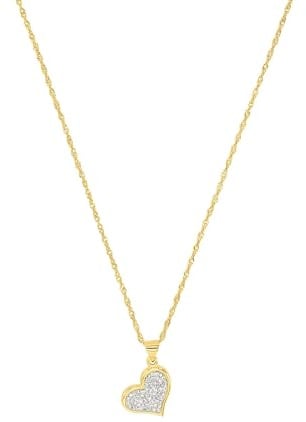 Amor Kette mit Anhänger Damen Halsschmuck, mit Kristall, 45 cm, Gold, Herz, Kommt in Schmuck Geschenk Box, 2014244