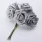 7Pcs Artificial Bouquet Glitter Foam Artificial Flowers Wedding Bridal Party Decor Diy Rose - Silver