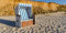 Magnettafel Pinnwand Bild XXL Panorama Strandkorb Strand Farbe color, Größe 120 x 60 cm