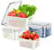 TBMax Airtight Food Storage Containers for Fridge, Stackable Refrigerator Organizer Bins3 Pack, Reusable Vegetable Fruit Storage Containers with Lids, Drain Baskets