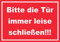 Aufkleber Bitte die Tür immer leise weiss-rot A9 (37x52mm)