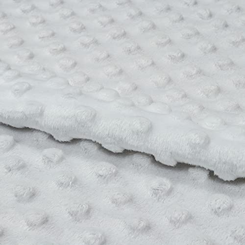 Fabreco PUNKT Deko-Stoff mit Noppen, Meterware 0,5lfm - 160cm breit, 300 g/m2, Plüschstoff für Kinderdecken, Spiel- und Krabbeldecken, Sofa- und Kopfkissen, Maskottchen - Weiß 33