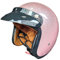 EBAYIN Retro Harley Halbhelm Jethelm Motorrad Jethelm 3/4 Helm Cruiser Chopper Scooter Motorrad Fahrrad Sicherheit Antikollisionshelm DOT + ECE Zertifiziert,Pink-M=（57~58cm）