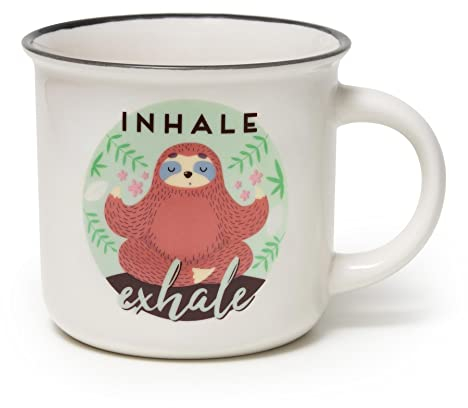Legami CUP0055, Cup Puccino, Tazza in Porcellana New Bone China, Tema Sloth, Buongiorno Collection, Capacità 350 ml, Lavabile in Lavastoviglie, Utilizzabile in Microonde