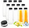 YBCPACK 12 Pack 12oz/360ml Plastic Juice Bottles with Tamper Seal Lids, Empty Reusable Bottles for Mini Fridge, Ideal for Smoothie, Juice, and Other Beverages