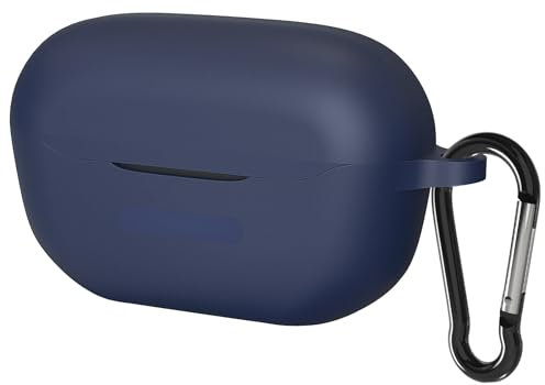 Geekria Silicone Case Cover Compatible with JBL Endurance Race True Wireless Earbuds, Earphones Skin Cover, Protective Carrying Case with Keychain Hook, Charging Port Accessible (Blue)