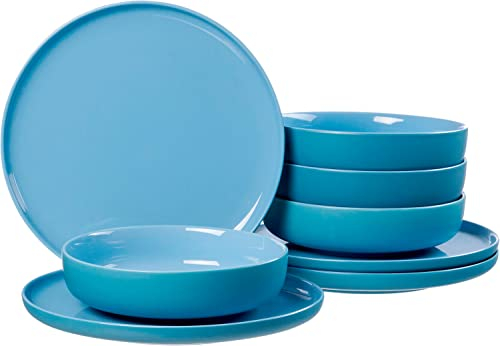 Ritzenhoff & Breker Tafelservice Jasper, 8-teilig, Ozeanblau, Steinzeug, Speiseteller und Suppenschalen für 4 Personen