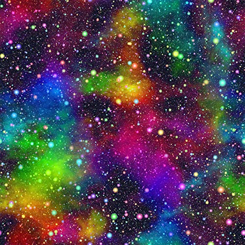 Loussiesd Bunter Galaxie Polsterstoff,Meterware,lila,Blauer Weltraum Universum,Dekorationsstoff für Polster und Heimwerkerprojekte,Sternenhimmel,wasserdichter Outdoor Stoff,92x160cm