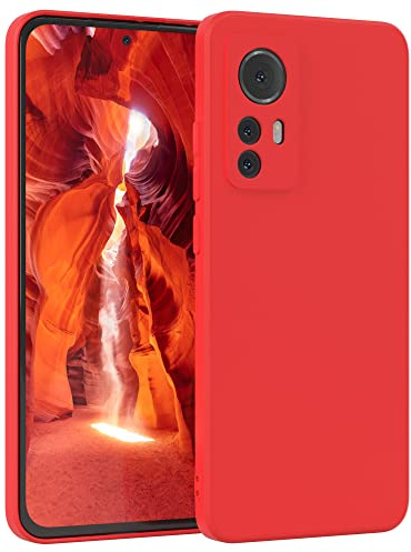 EAZY CASE - Silikonhülle für Xiaomi 12 Hülle Silikon Case Rot weich stoßfeste Handyhülle Schutzhülle mit Kameraschutz Dünn Premium Schutz Cover TPU Phone Bumper in Mattrot
