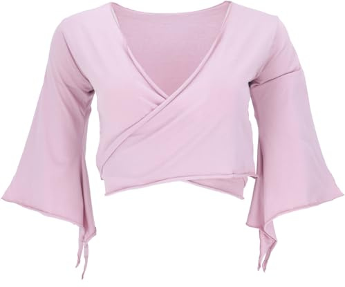 Elfen Top aus Bio-Baumwolle, Top Goa-chic, Yoga Wickeltop, Rose Water | Wickeltop aus 95% Bio-Baumwolle, 5% Elastan, Slim Fit, vielseitig tragbar, ideal für Yoga und Alltag.