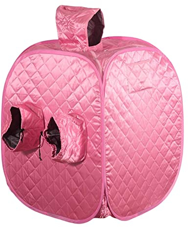 kowaku Tragbares Sauna-Zelt, Einzelpersonen-Dampfsauna-Zelt, mit Kapuze, Home Spa ohne Dampfgarer, Rosa