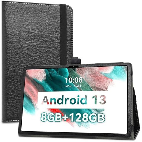 LiuShan per UMIDIGI A13 Tab Custodia,per DOOGEE T10 Plus,Sottile Pieghevole con Supporto in Piedi Caso per UMIDIGI A13 Tab/DOOGEE T10 Plus 10.5 Pollici Tablet(Non per Altri Modelli),Nero