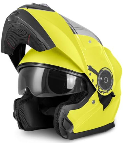 VINZ Santos Klapphelm mit Sonnenblende | ECE 22.06 & PINLOCK vorbereitet | Motorradhelm für Herren & Damen | Integralhelm / Mopedhelm Klappbar | Flip-Up Helm Motorrad | Größe XS–XXL