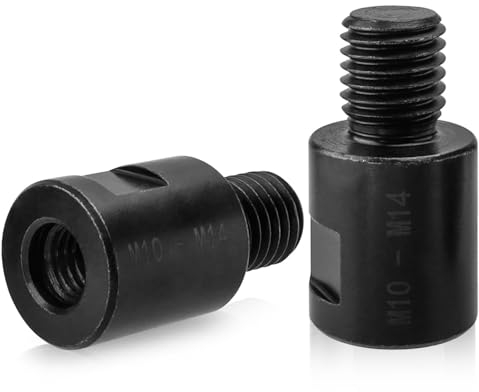 Mesee 2 Stück Winkelschleifer-Adapter Konverter, Gewindebohrer-Adapter M10 Female auf M14 Male, Nutmaschine Konverter, für Winkelschleifer Polierer Pads Backer Platte, Bohrer, Trennscheibe