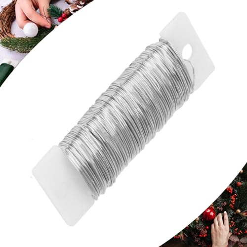 Filo di Ferro Argento Fino per Arte Floreale, Filo Metallico Flessibile per Creatività, Bracciale per Perle, per Giardinaggio, Gioielleria, Decorazione di Natale, Tessitura e Imballaggio, Creazione di