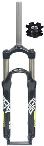 24 Inch MTB Bicycle Front Fork 1 1/8 Inch Straight Steerer Mountain Bike Suspension Forks Mechanical 100mm Travel Quick Release 9 * 100mm Disc Brake (Color : Black yellow, Size : 24inch)