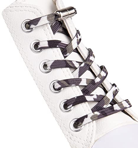 SULPO Cordones elasticos con cierre rápido de metal - Cordones elasticos zapatillas deporte - Cordones silicona sin atar para niños y adultos - Cordones converse - Cordones planos sin nudo