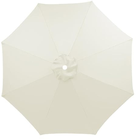 XRDSHY Sonnenschirm Ersatzbezug 3m 8 Streben, UV-Schutz Ampelschirm Bezug, Wasserdicht Schirmbezug Sonnenschirm Ersatzteile für Balkon, Garten, Pool und Strand, Weiß