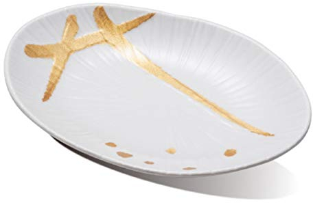 Eighosee ovalado de melamina negra esmerilada de porcelana de imitación para barbacoa ()