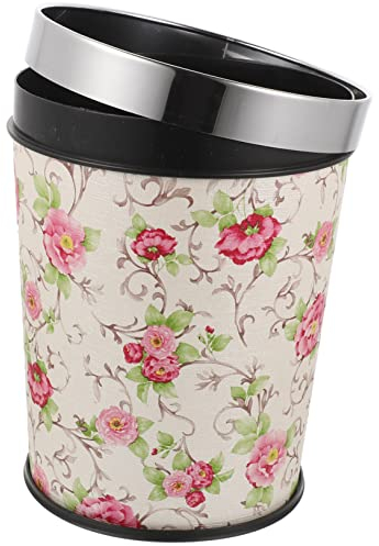 CRILSTYLEO Kitchen Bin Chinese Style Trash Can Bathroom Decor Waste Basket Retro Style Waste Container