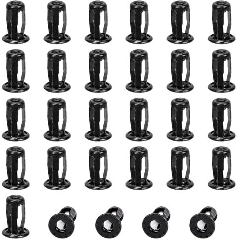 Swpeet Lot de 25 écrous creux M4 pour chevilles murales creuses, écrous à pétales, vis à noyau, vis d'ancrage, vis cruciformes, embout hexagonal pour fer à repasser creux