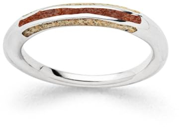 DUR Ring Wellenspiel aus 925 Sterling Silber mit Bernstein, Steinsand und Strandsand veredelt in der Farbe Silber/Blau/Beige, Größe: 52, R5988.52
