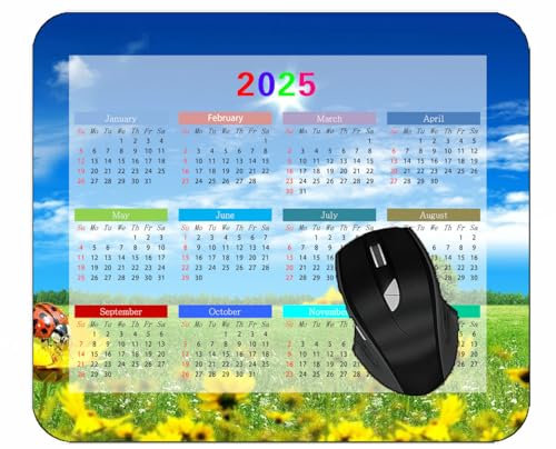 YENDOSTEEN Calendar 2026 UK Year Mouse Pad with Holidays,Field Flowers Tree CloudsDesktop Notebook Mouse Mat for Working and Gaming #158