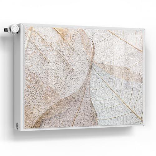 DEQORI Magnetfolie für Heizung 80x60 cm | Motiv Zarte Blattstrukturen | dekorative Magnetmatte Heizkörper Schutz Verkleidung | Magnet Deko-Folie selbstklebend, magnetisch & beschreibbar