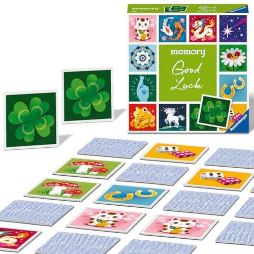 Ravensburger 23488 Memory® Moments - Good Luck - Ravensburger Spieleklassiker für 2 bis 6 Spieler ab 3 Jahren. Mit 24 Bildpaaren die Glückssymbole aus Aller Welt Zeigen
