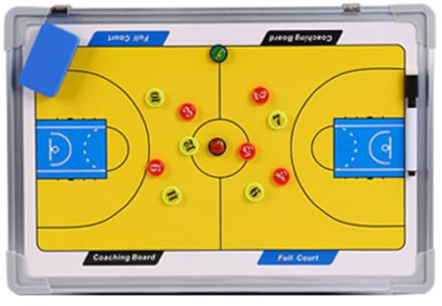 Serenitison Basketball Taktikboard,Inklusive Tasche,Coach Board Trainer Taktiktafel Taktikmappe,Schachfiguren und 2 löschbaren Whiteboard Stiften,für Taktiken und Spielanpassungen(45 * 30 * 2cm)