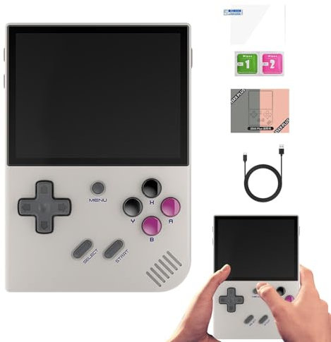 Aufquwk Console di gioco RG35XX Plus,Console di gioco portatile retrò RG35XX Plus,Lettore video tascabile portatile con schermo IPS da 3,5 pollici - Console di gioco open source WiFi a batteria grande