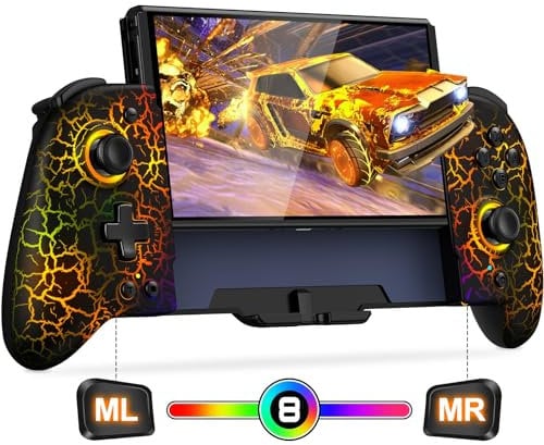Coogamefly Controller für Nintendo Switch, Switch Controller Handheld mit Hall Effekt Joystick und einstellbarem RGB Switch Controller, Kabelloser Switch Pro Controller mit Programmierung