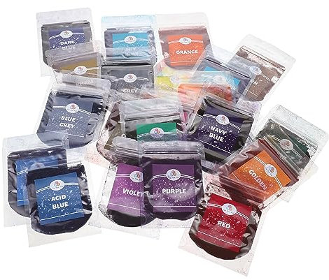 BELLIFFY 24bolsas Paquete Polvo Para Teñido Para Decoraciones De Camisetas y Manualidades De Tie Dye Para Adultos Por Bolsa