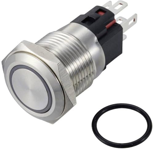 TRU Components Druckschalter TC-12647408 250V/AC 3A 1x OFF/(ON) IP65 grün zum Einhängen Edelstahl 1